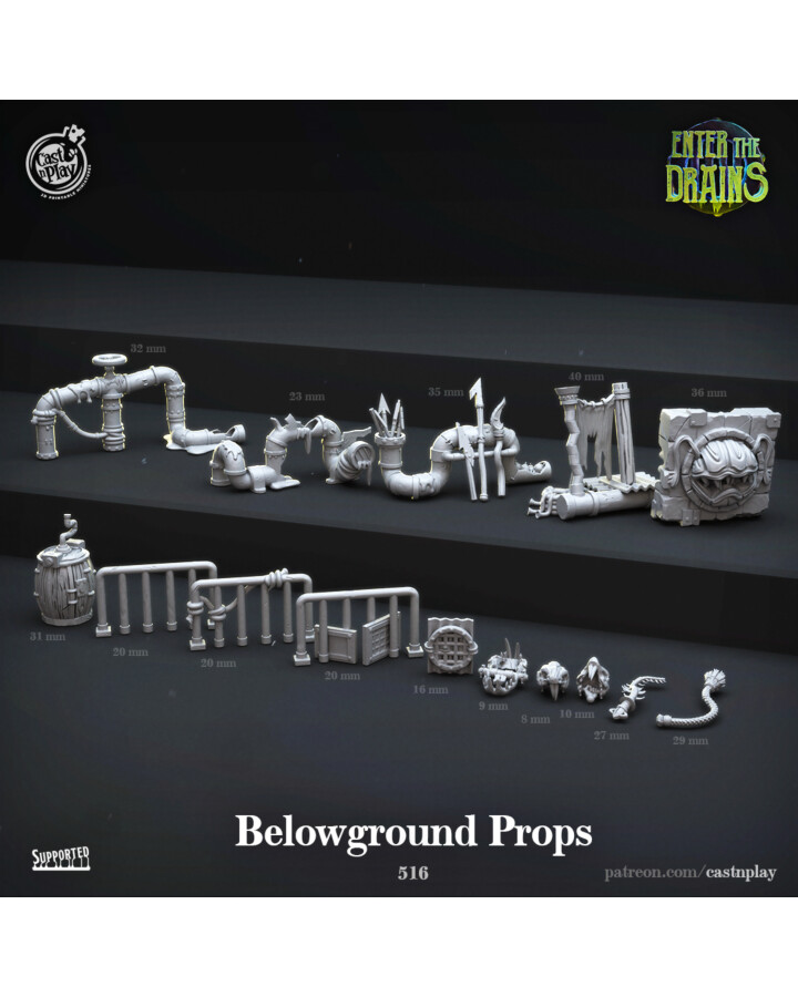Props (14 Types) - Enter the Drains - Cast n' Play